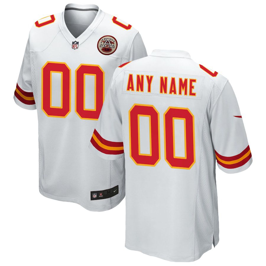 Men Kansas City Chiefs Nike White Custom Game NFL Jersey